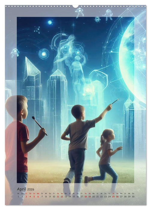 Entdecke die Zukunft - Future World mit KI (CALVENDO Premium Wandkalender 2026)