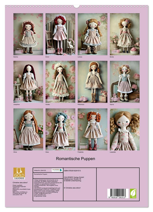 Romantische Puppen (CALVENDO Premium Wandkalender 2026)