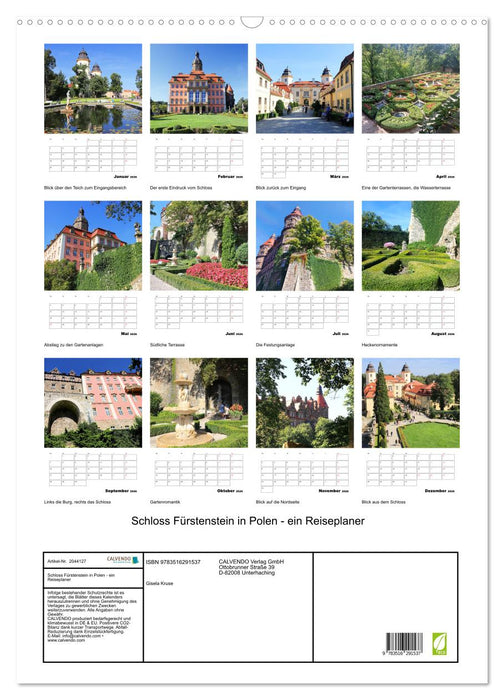 Schloss Fürstenstein in Polen - ein Reiseplaner (CALVENDO Wandkalender 2026)