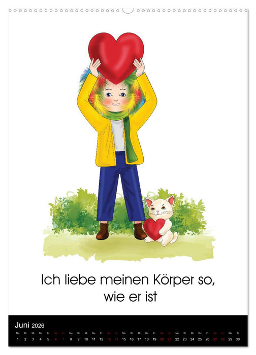 Ich bin einzigartig - Achtsame Affirmationen für besondere Kinder (CALVENDO Premium Wandkalender 2026)