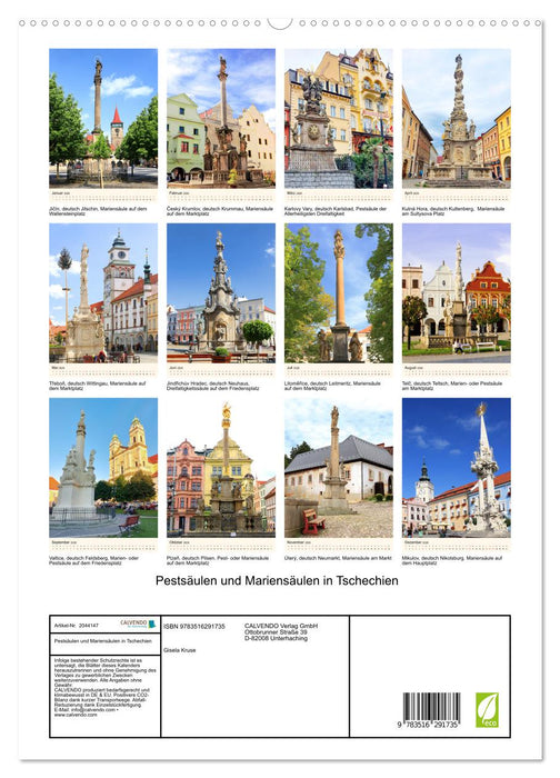 Pestsäulen und Mariensäulen in Tschechien (CALVENDO Premium Wandkalender 2026)