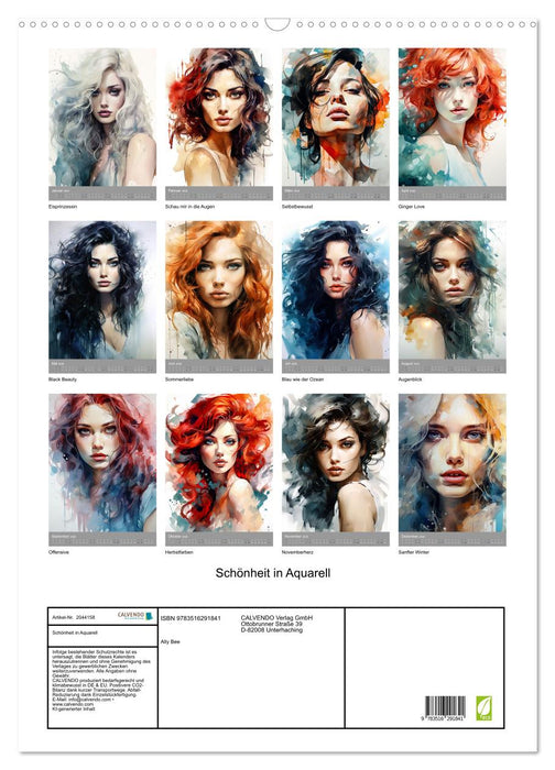 Schönheit in Aquarell (CALVENDO Wandkalender 2026)