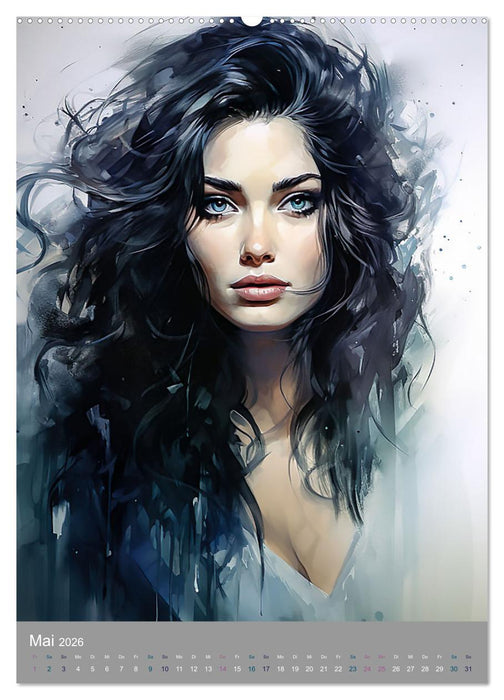 Schönheit in Aquarell (CALVENDO Wandkalender 2026)