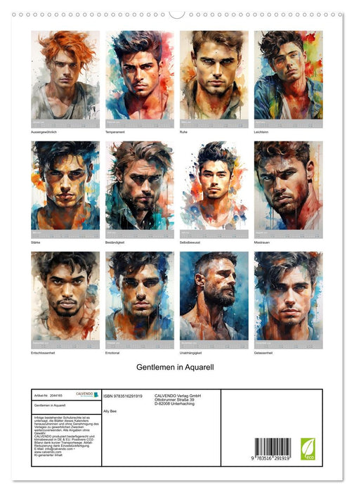 Gentlemen in Aquarell (CALVENDO Premium Wandkalender 2026)