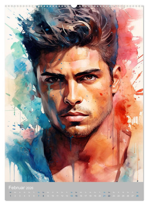Gentlemen in Aquarell (CALVENDO Premium Wandkalender 2026)