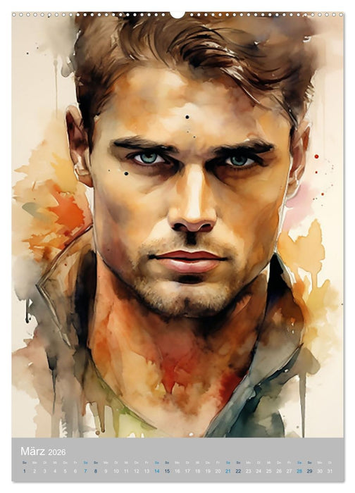 Gentlemen in Aquarell (CALVENDO Premium Wandkalender 2026)