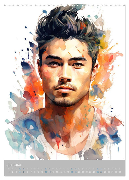 Gentlemen in Aquarell (CALVENDO Premium Wandkalender 2026)