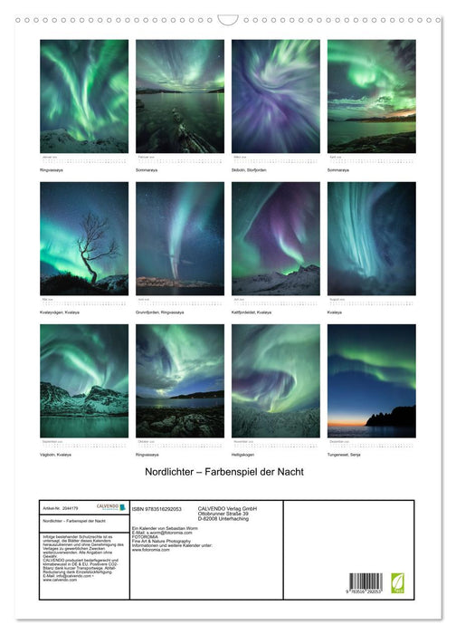 Nordlichter – Farbenspiel der Nacht (CALVENDO Wandkalender 2026)