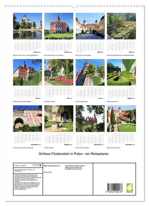 Schloss Fürstenstein in Polen - ein Reiseplaner (CALVENDO Premium Wandkalender 2026)