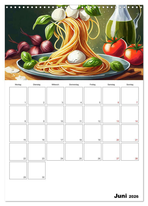 Nudelgerichte einmal anders serviert (CALVENDO Wandkalender 2026)