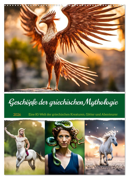Geschöpfe der griechischen Mythologie - Eine KI-Welt der griechischen Götter, Kreaturen und Abenteurer (CALVENDO Wandkalender 2026)