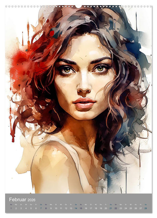 Schönheit in Aquarell (CALVENDO Premium Wandkalender 2026)