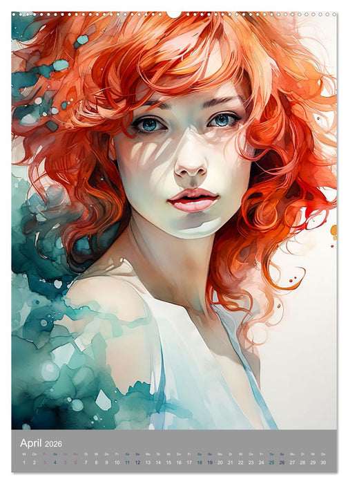 Schönheit in Aquarell (CALVENDO Premium Wandkalender 2026)