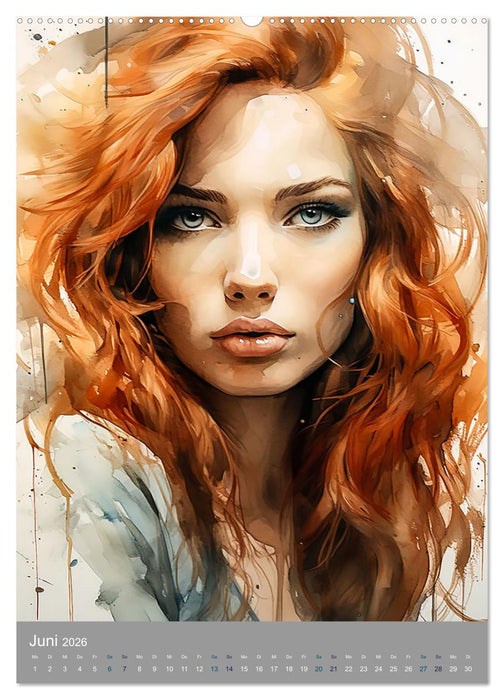 Schönheit in Aquarell (CALVENDO Premium Wandkalender 2026)