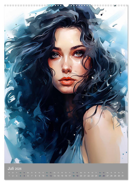 Schönheit in Aquarell (CALVENDO Premium Wandkalender 2026)