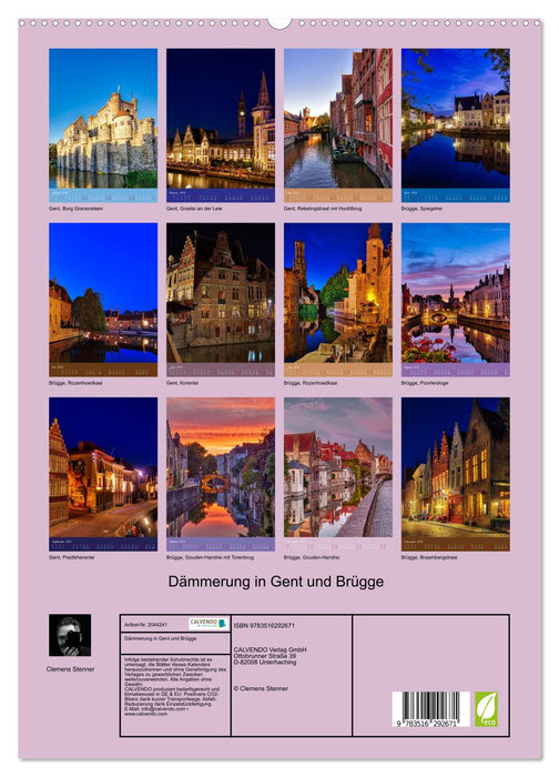 Dämmerung in Gent und Brügge (CALVENDO Premium Wandkalender 2026)