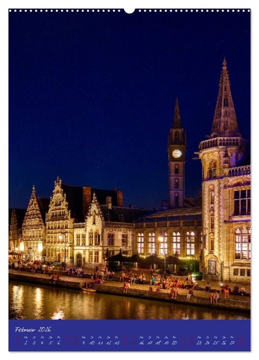 Dämmerung in Gent und Brügge (CALVENDO Premium Wandkalender 2026)