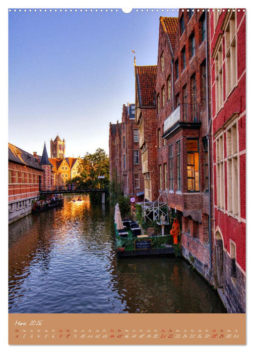 Dämmerung in Gent und Brügge (CALVENDO Premium Wandkalender 2026)