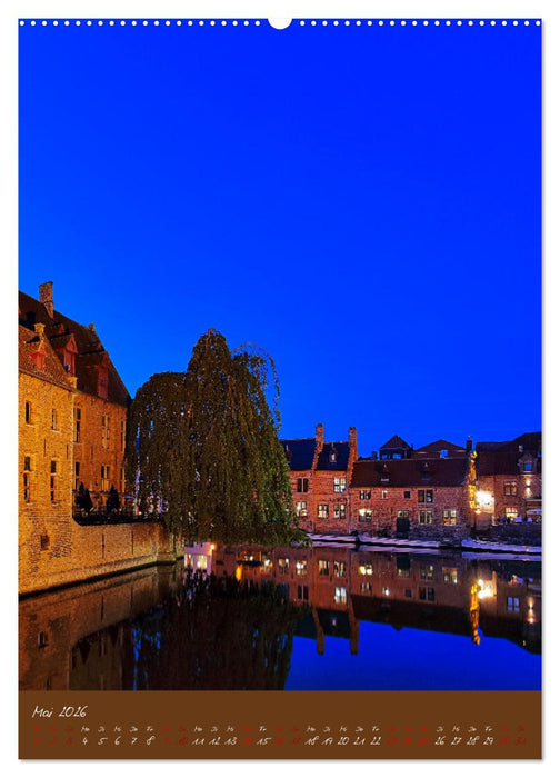Dämmerung in Gent und Brügge (CALVENDO Premium Wandkalender 2026)