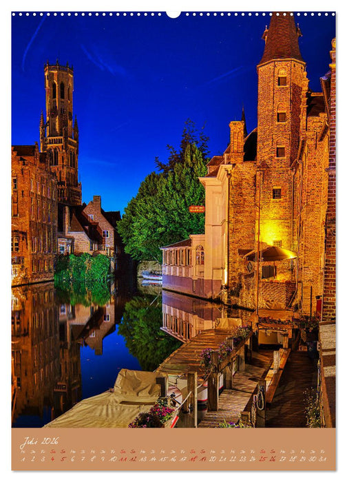 Dämmerung in Gent und Brügge (CALVENDO Premium Wandkalender 2026)