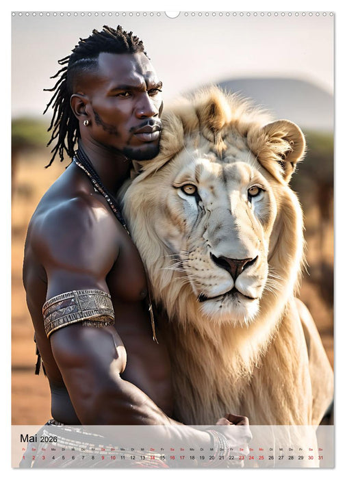 Verwegene Kerle - Muskeln, Tattoos und wilde Tiere (CALVENDO Wandkalender 2026)