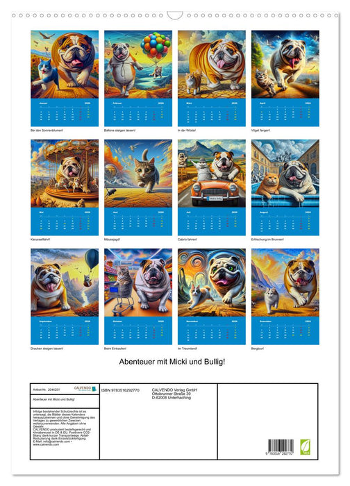 Abenteuer mit Micki und Bullig! (CALVENDO Wandkalender 2026)