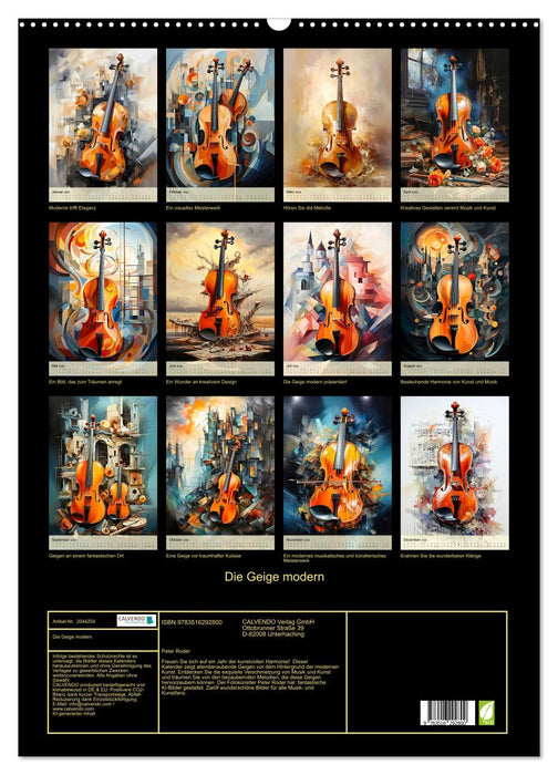 Die Geige modern (CALVENDO Wandkalender 2026)