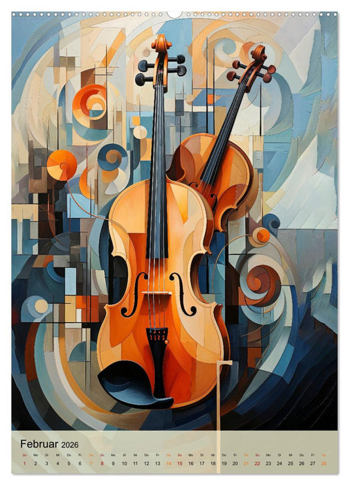 Die Geige modern (CALVENDO Wandkalender 2026)