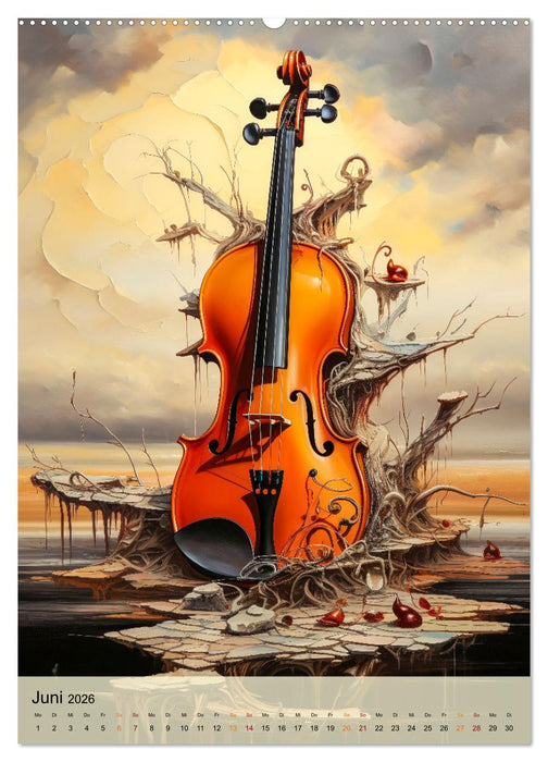 Die Geige modern (CALVENDO Wandkalender 2026)