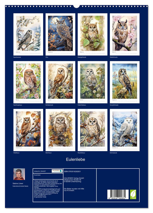 Eulenliebe (CALVENDO Premium Wandkalender 2026)