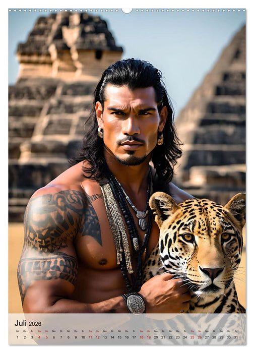 Verwegene Kerle - Muskeln, Tattoos und wilde Tiere (CALVENDO Premium Wandkalender 2026)