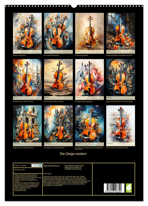 Die Geige modern (CALVENDO Premium Wandkalender 2026)