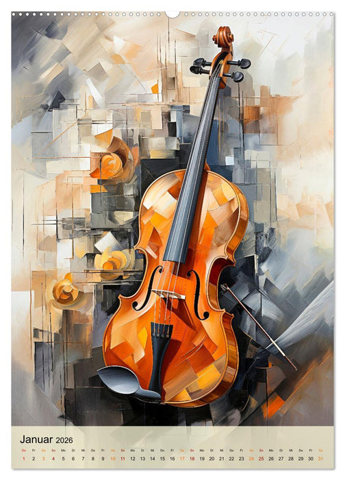 Die Geige modern (CALVENDO Premium Wandkalender 2026)