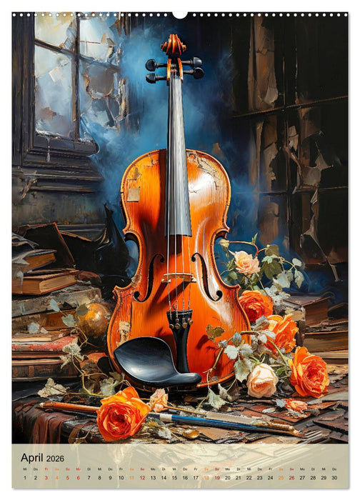 Die Geige modern (CALVENDO Premium Wandkalender 2026)