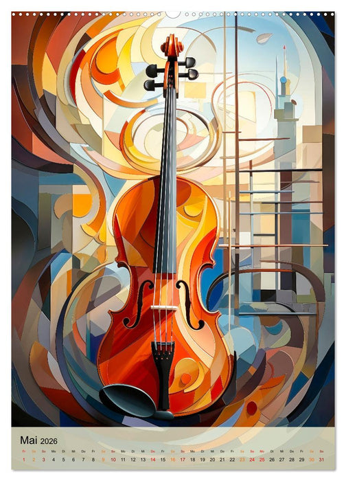 Die Geige modern (CALVENDO Premium Wandkalender 2026)