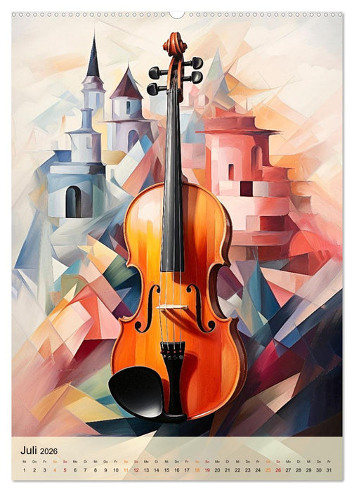 Die Geige modern (CALVENDO Premium Wandkalender 2026)