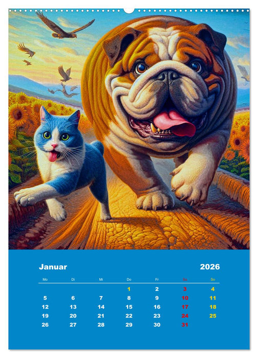 Abenteuer mit Micki und Bullig! (CALVENDO Premium Wandkalender 2026)