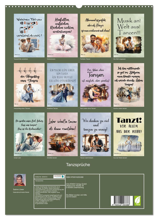 Tanzsprüche (CALVENDO Premium Wandkalender 2026)