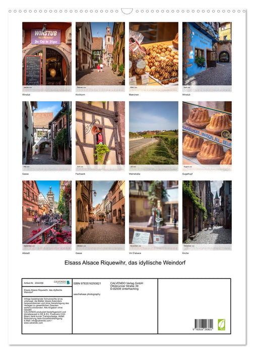Elsass Alsace Riquewihr, das idyllische Weindorf (CALVENDO Wandkalender 2026)