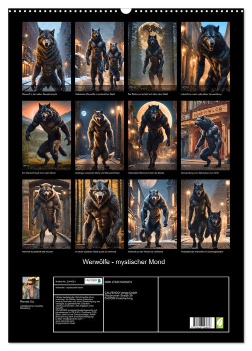Werwölfe - mystischer Mond (CALVENDO Wandkalender 2026)