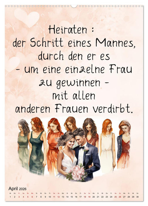 Hochzeitssprüche (CALVENDO Premium Wandkalender 2026)