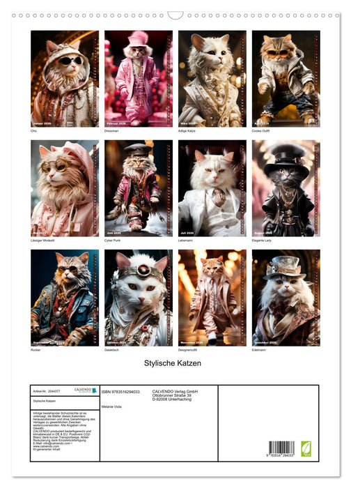 Stylische Katzen (CALVENDO Wandkalender 2026)