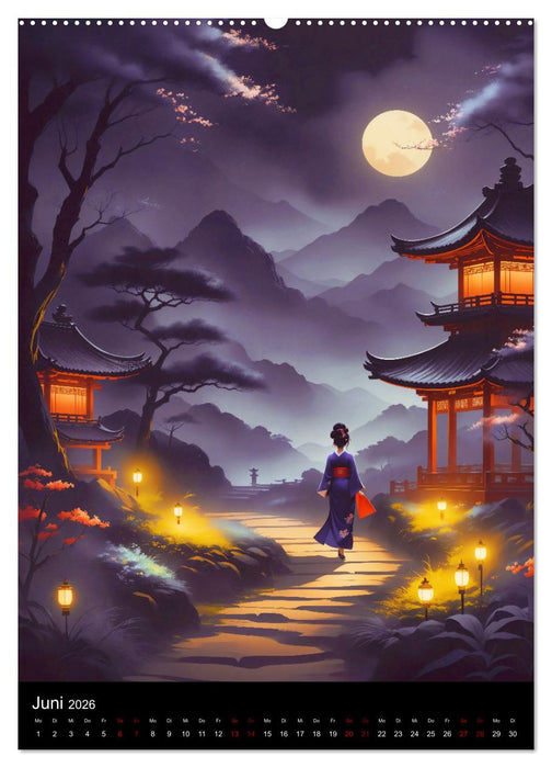Asiatische Inspiration Fernöstlicher Art - Dunkle Werke (CALVENDO Premium Wandkalender 2026)