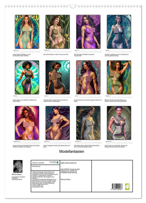 Modefantasien (CALVENDO Wandkalender 2026)