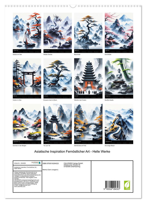 Asiatische Inspiration Fernöstlicher Art - Helle Werke (CALVENDO Premium Wandkalender 2026)