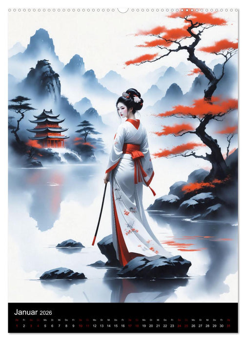 Asiatische Inspiration Fernöstlicher Art - Helle Werke (CALVENDO Premium Wandkalender 2026)