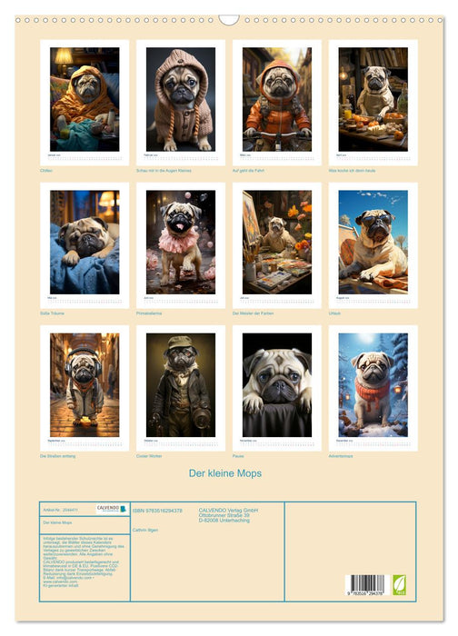 Der kleine Mops (CALVENDO Wandkalender 2026)