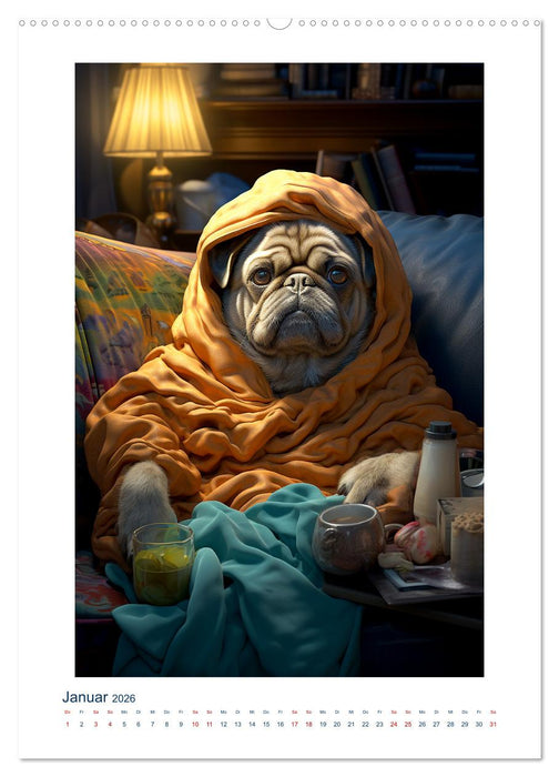 Der kleine Mops (CALVENDO Wandkalender 2026)