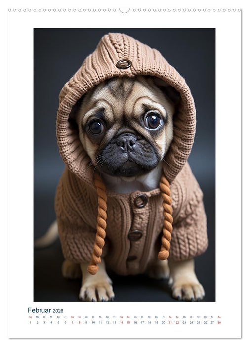 Der kleine Mops (CALVENDO Wandkalender 2026)