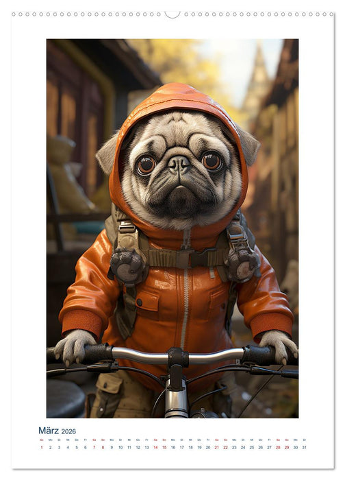 Der kleine Mops (CALVENDO Wandkalender 2026)